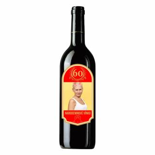 Víno s fotkou narodeniny 60 0,75l štandard FOTOposta Víno výber: červené polosladké