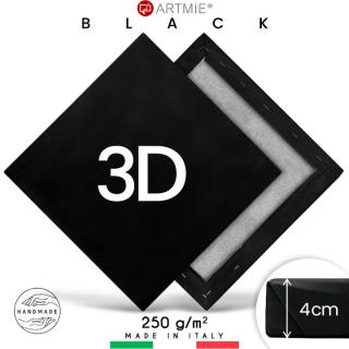 3D Čierne maliarske plátno na ráme PROFI - rôzne rozmery (maliarske plátna ARTMIE)