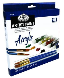 Akrylové farby ARTIST Paint 18x12ml  (maliarský set Royal &amp; Langnickel )