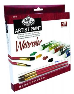 Akvarelové farby ARTIST Paint 18x12ml  (maliarsky set  Royal &amp; Langnickel)
