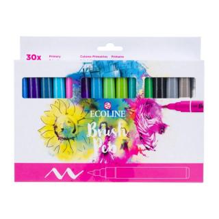 Akvarelové perá Ecoline Brush Pen základné odtiene 30 ks