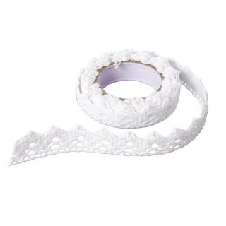Bavlnená samolepiaca stuha krajka 1,8 m / White