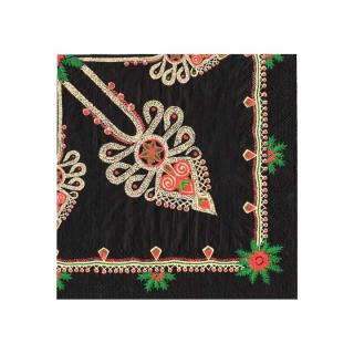 Eko servítky na dekupáž Parzenica Pattern Black - 1ks