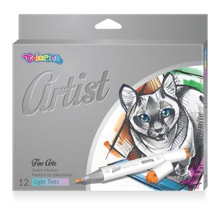 Obojstranné pastelové skicovacie fixky Colorino Artist 12 ks