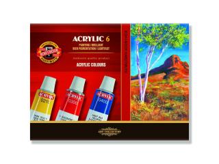 Sada akrylových farieb KOH-I-NOOR / 6 x 16 ml (akrylové farby KOH-I-NOOR)