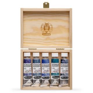 Sada akvarelových farieb v tubách Schmincke Super Granulation 5x15ml  | Set deep sea (profesionálne akvarelové farby)