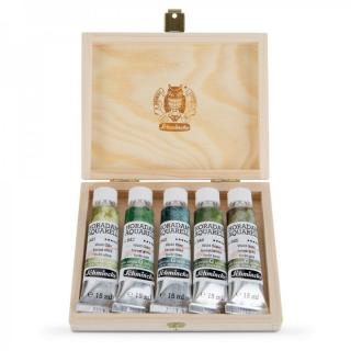 Sada akvarelových farieb v tubách Schmincke Super Granulation 5x15ml  | Set forest (profesionálne akvarelové farby)
