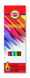 Sada pastelových ceruziek v laku PROGRESSO / 6 dielna (pastelové ceruzky KOH-I-NOOR)