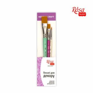 Sada štetcov Hobby &amp; Craft ROSA TALENT ploché a okrúhle 3 ks