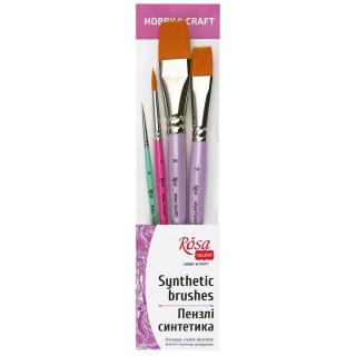 Sada štetcov Hobby &amp; Craft ROSA TALENT ploché a okrúhle 4 ks