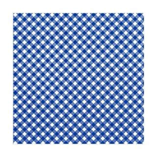 Servítky na dekupáž – tmavomodro-biele kocky – 1 ks