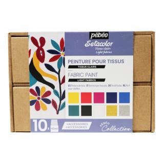 Set farieb Pebeo na svetlý textil Setacolor Opaque / 10x45 ml (Farby na textil)