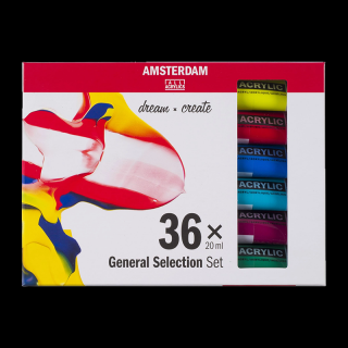 Akrylové farby Amsterdam General Selection - sada 36 x 20 ml (Akrylové farby Amsterdam Standard Series)