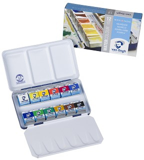 Akvarelové farby Van Gogh - set 12 kalíškov plech