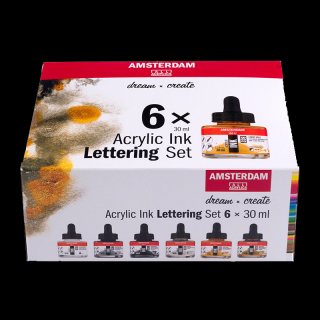Amsterdam Lettering sada akrylových atramentov 6 x 30 ml (Amsterdam Lettering sada akrylových atramentov 6 x 30 ml)