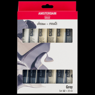 Amsterdam sada akrylových farieb 12 x 20ml - Grey (Amsterdam sada akrylových farieb 12 x 20ml - Grey)