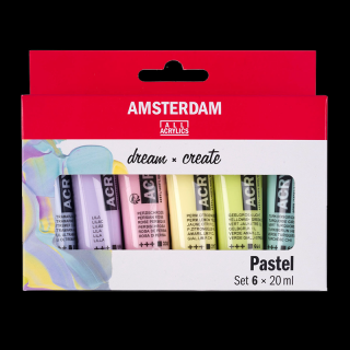 Amsterdam sada akrylových farieb 6 x 20 ml - Pastel (Amsterdam sada akrylových farieb 6 x 20 ml - Pastel)