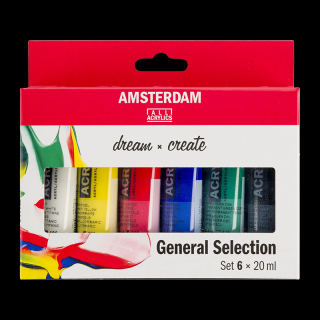 Amsterdam sada akrylových farieb 6 x 20ml - General Selection (Amsterdam sada akrylových farieb 6 x 20ml - General Selection)