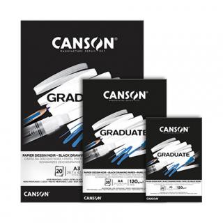 CANSON Graduate Black 120g - 20 listov - rôzne veľkosti (Čierny blok na skicovanie)