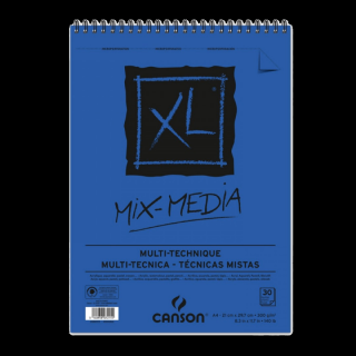 CANSON XL Mix-média skicár 300g/m2 - A4 (30 listov, A4, krúžková väzba)
