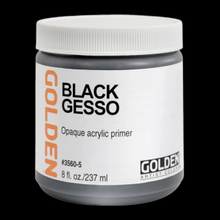GOLDEN Black Gesso - 237 ml (Akrylové čierne gesso)