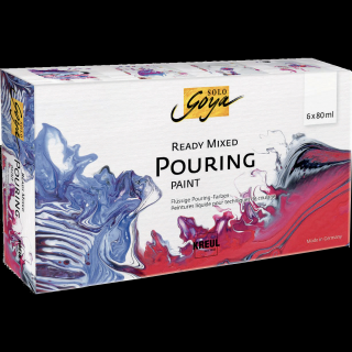 KREUL Pouring set pripravený na použitie 6 x 80 ml (Set na liatie farieb)