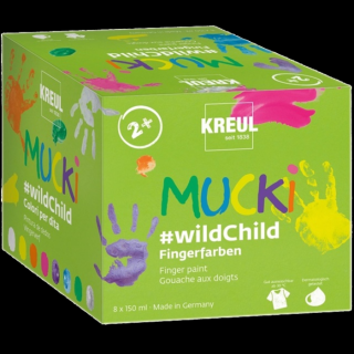 KREUL Prémiová sada prstových farieb MUCKI 8 x 150 ml (sada prstových farieb pre deti)