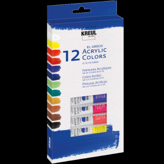 KREUL Sada akrylových farieb El Greco 12 x 12 ml (Sada akrylových farieb El Greco 12x12ml)