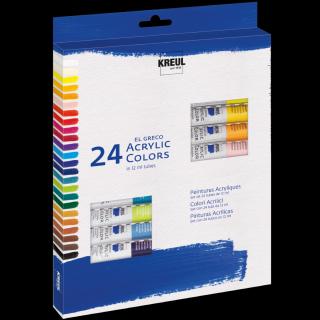 KREUL Sada akrylových farieb El Greco 24 x 12 ml (Sada akrylových farieb El Greco 24x12ml)
