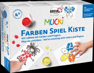 KREUL Sada farieb MUCKI - paintbox počítanie s farbami - prstové farby (Farby pre deti)