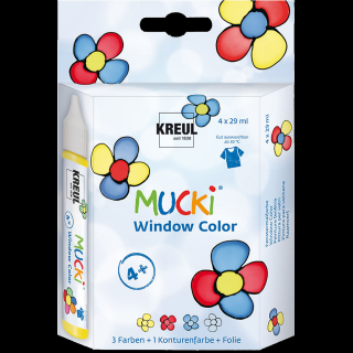KREUL Sada farieb na sklo MUCKI 4 x 29 ml (Farby na okno)