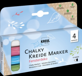 KREUL sada kriedových markerov Chalk Window Decoration 4 ks (sada kriedových markerov)