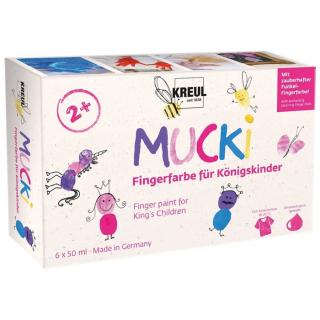 KREUL Sada prstových farieb MUCKI 6 x 50 ml (Sada prstových farieb 6 x 50 ml)