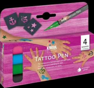 KREUL Sada tetovacích fixiek kotva, hviezdy, motýľ - 4 ks (Tattoo pen)