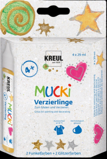KREUL Trblietavá dekoračná sada farieb 4 x 29 ml  (Trblietavá dekoračná sada farieb)