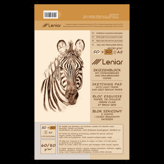 Leniar Zebra skicovací blok - rôzne formáty (Leniar Zebra - hnedé a krémové papiere - 80 g/m2)