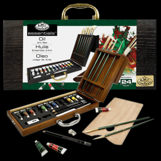 Olejový maliarsky set v drevenom boxe Royal &amp; Langnickel - set 24ks (Olejový drevený box Royal &amp; Langnickel - 24ks)