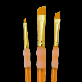 R&amp;L Big Kid's Choice sada šikmých štetcov 3 ks (Royal &amp; Langnickel Big Kid's Choice šikmé štetce - BK608)