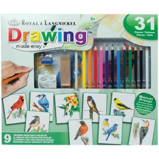 R&amp;L kreatívna sada na kreslenie 31 ks  (Kreatívny 31 dielny set na kreslenie - 9 projektov - Drawing Made Easy)
