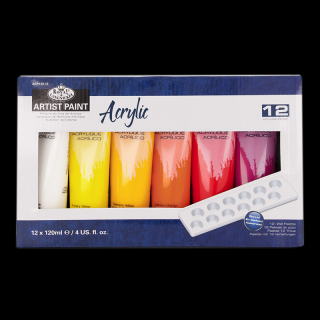 R&amp;L sada akrylových farieb - 12 x 120 ml (Royal Langnickel sada akrylových farieb - 12 x 120 ml)