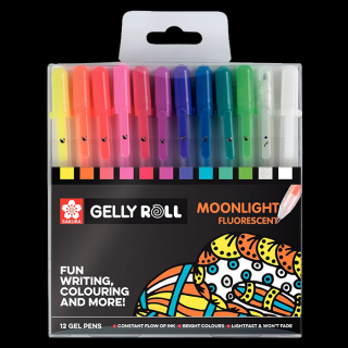 Sakura Gelly Roll Moonlight Fluorescent set 12ks (Sakura Gelly Roll Moonlight set 12ks)