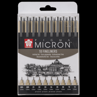 Sakura Pigma Micron sada technických pier - 10ks (Sakura Pigma Micron sada technických pier - 10ks)