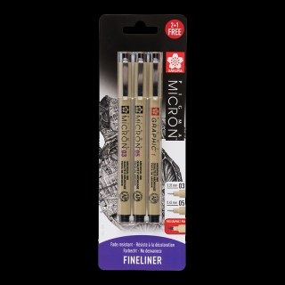 Sakura Pigma Micron® technické perá 03,05, Graphic - sada 3ks v blistri (Sakura Pigma Micron® technické perá 03,05, Graphic - sada 3ks v blistri)