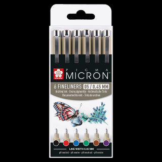 Sakura Pigma® Micron technické perá 05 sada 6ks (Sakura Pigma® Micron technické perá 05 sada 6ks)