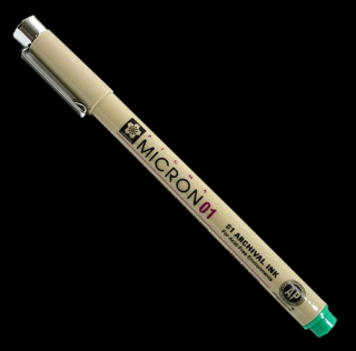 Technické pero SAKURA Pigma Micron® Green - vyber veľkosť hrotu (Mikrónové pero Sakura Pigma Micron® GREEN - Zelená)