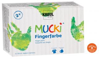Základná sada prstových farieb Kreul MUCKI 6x150 ml (Sada farieb pre deti)