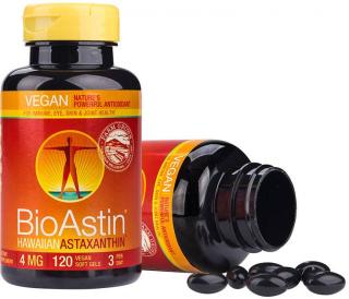 BioAstin Havajský astaxanthin Vegan Balenie: 4 mg astaxanthinu / 120 kapsule