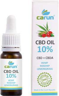 Carun 10 % CBD + CBDA ochutený šípkovým olejom a citrónovou trávou