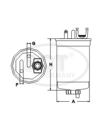Palivový filter SCT-GermanyST6099 (cross-ref.: WK (výška 109mm; D 80mm)