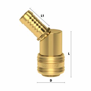 Vzduchová rýchlospojka 13 mm / 45°(prípoj na hadicu)